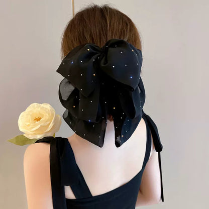 Floral Starry Bow Ribbon Hair Clip