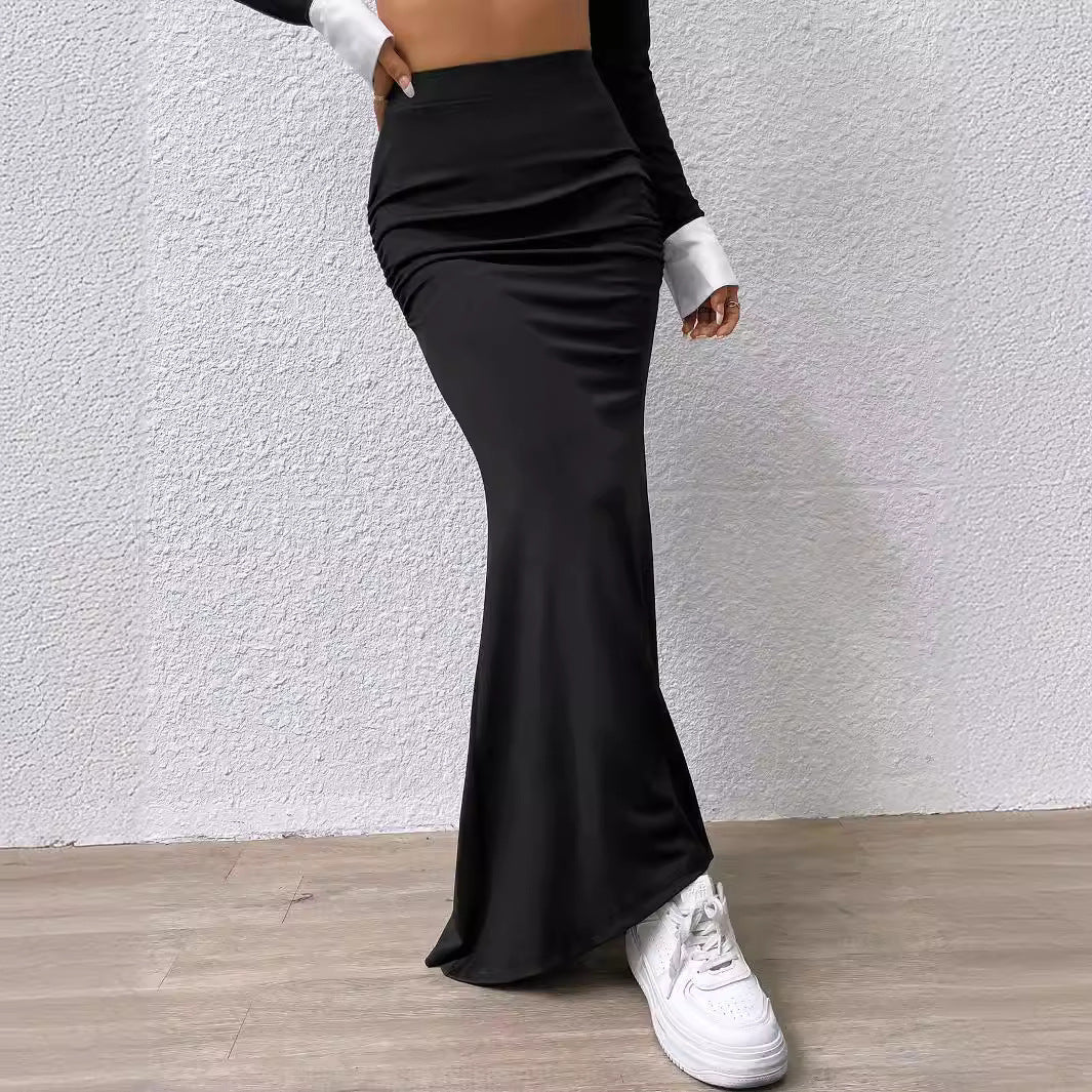 Ruffle Fishtail Knit Skirt