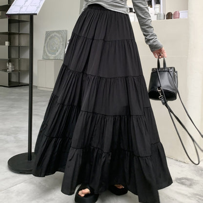 Romantic High Waist A-Line Maxi Skirt