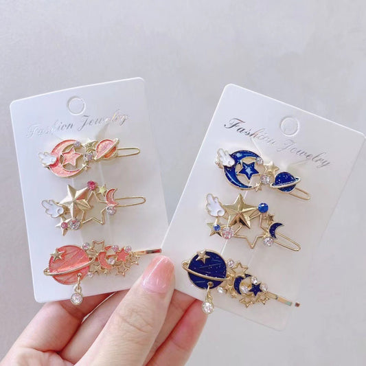 Starry Sky Hair Clips Set