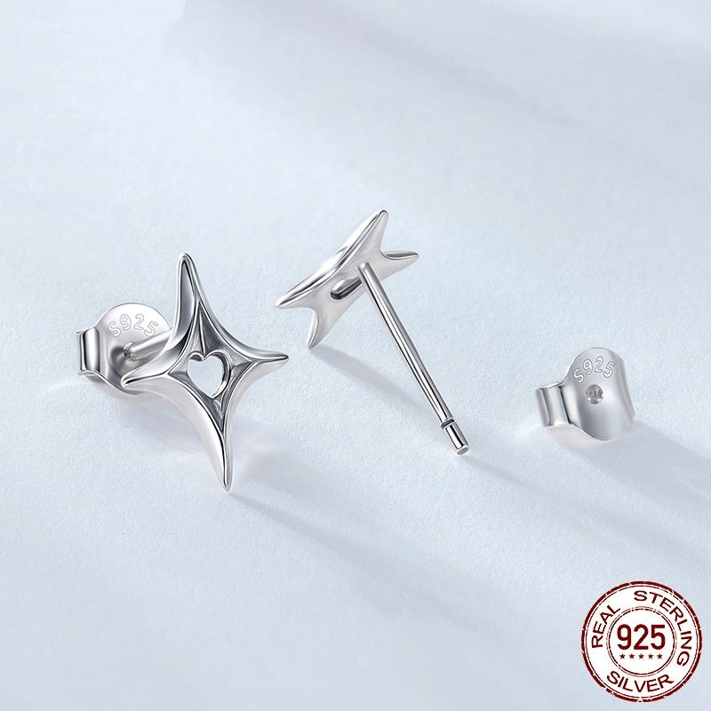 S925 Sterling Silver Star Stud Earrings