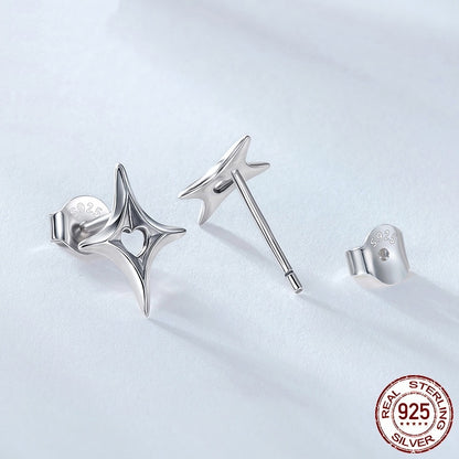 S925 Sterling Silver Star Stud Earrings