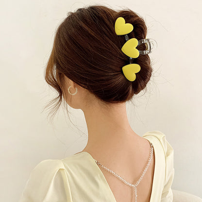 Triple Hearts Hair Claw Clip - Colorful