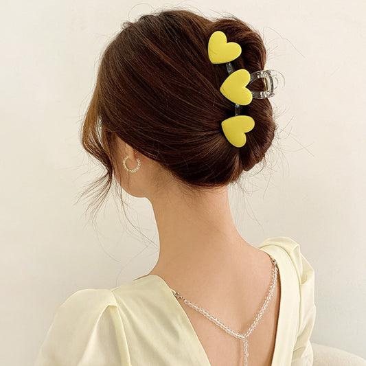 Triple Hearts Hair Claw Clip - Colorful