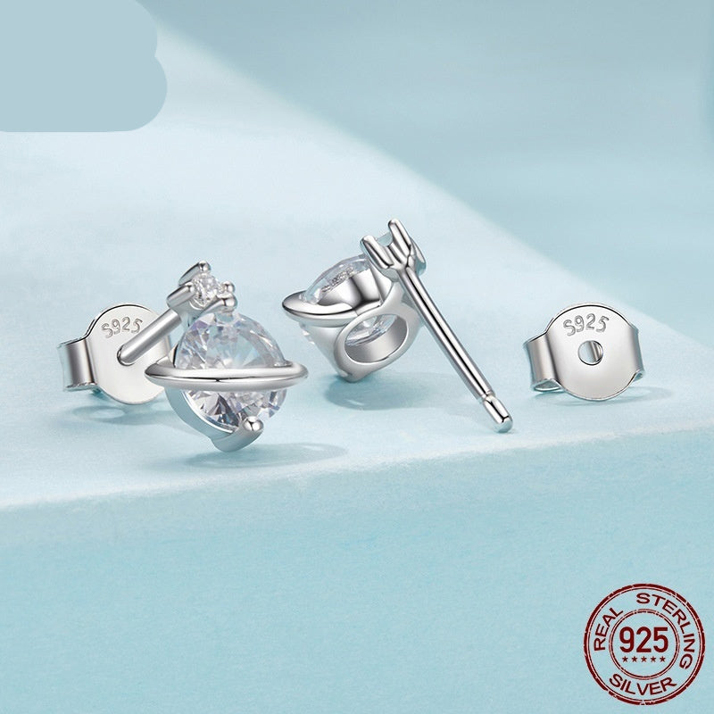 Planet Zircon Earrings - S925 Sterling Silver