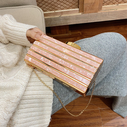 Women's High-end Acrylic Pattern Evening Bag