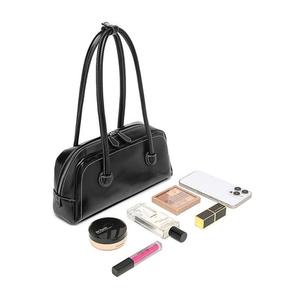 Vintage Vibes Contrast Stitch Shoulder Bag