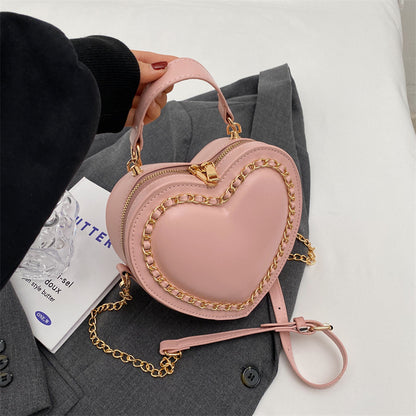 Heart Chain Shoulder Bag - Large Capacity