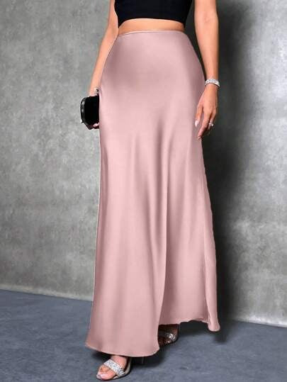 Satin Midi Skirt