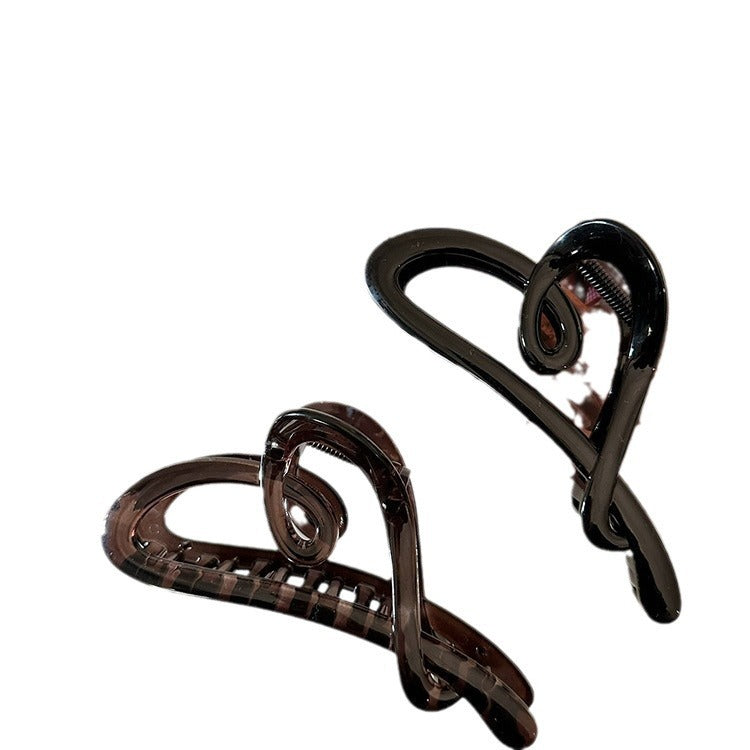 Cursive Heart Bow Hair Claw Clip