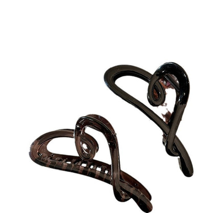 Cursive Heart Bow Hair Claw Clip