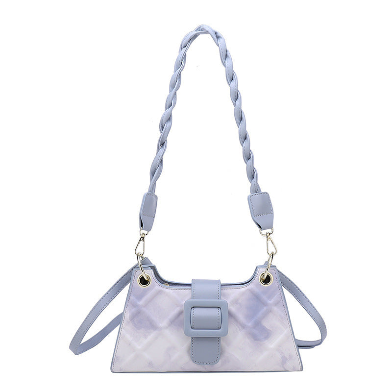 Women's Fashion Clashing Woven Shoulder Crossbody Bag Waffle