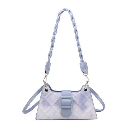 Women's Fashion Clashing Woven Shoulder Crossbody Bag Waffle