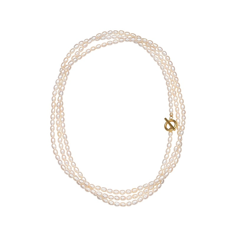 French Elegant Luxury Natural Pearl Long Necklace