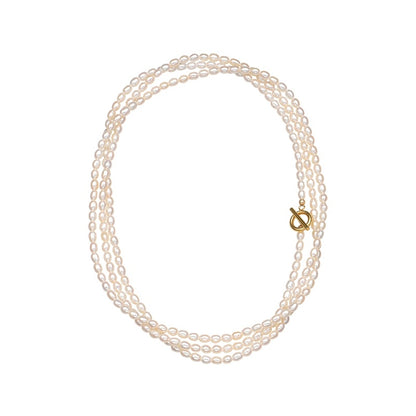 French Elegant Luxury Natural Pearl Long Necklace