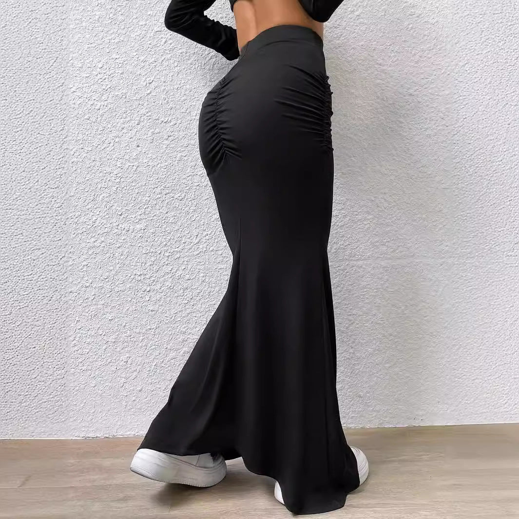 Ruffle Fishtail Knit Skirt