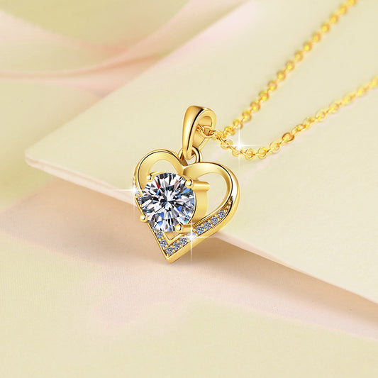 Moissanite Heart Pendant Necklace