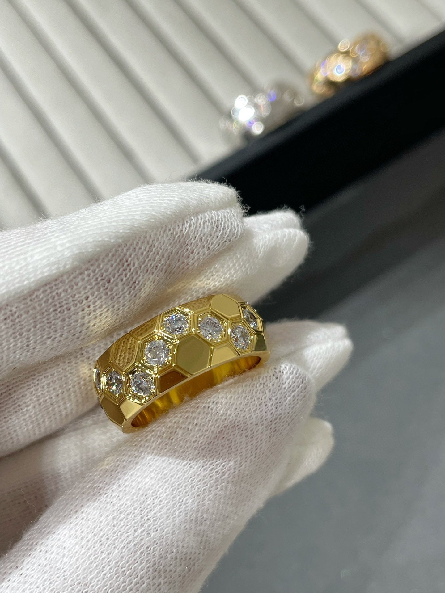 Honeycomb Diamond Ring