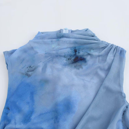 Ruched High Neck Dress