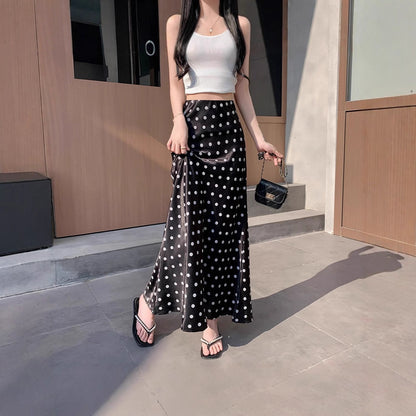 French Polka Dot A-Line Skirt