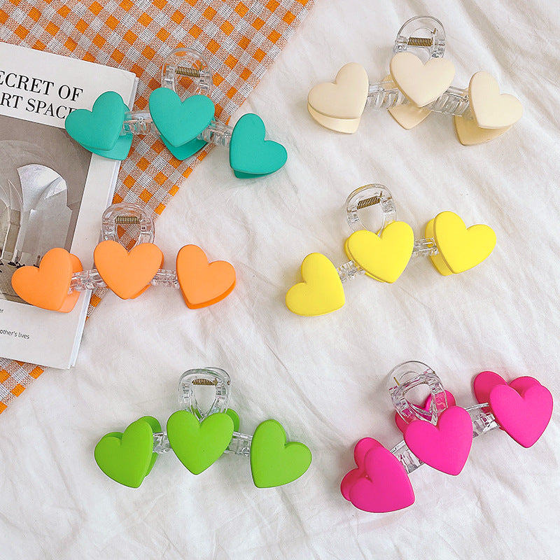 Triple Hearts Hair Claw Clip - Colorful