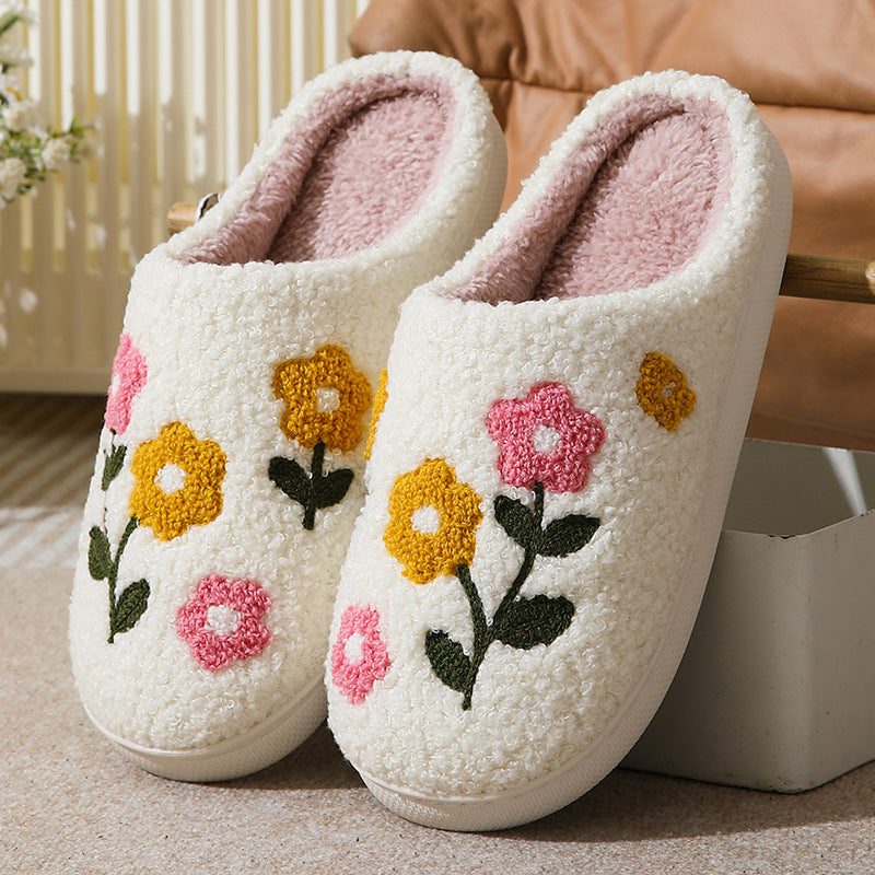 Cozy Floral Cotton Slippers