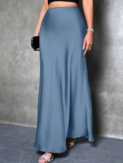 Satin Midi Skirt