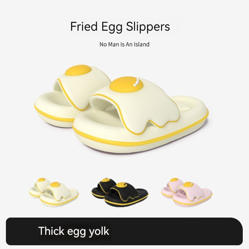 Sunny-Side Up Fried Egg Slide On Slippers
