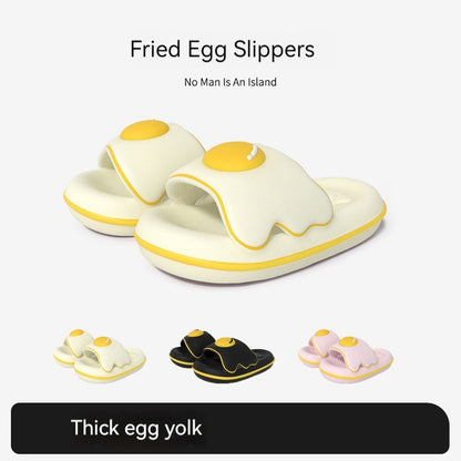 Sunny-Side Up Fried Egg Slide On Slippers