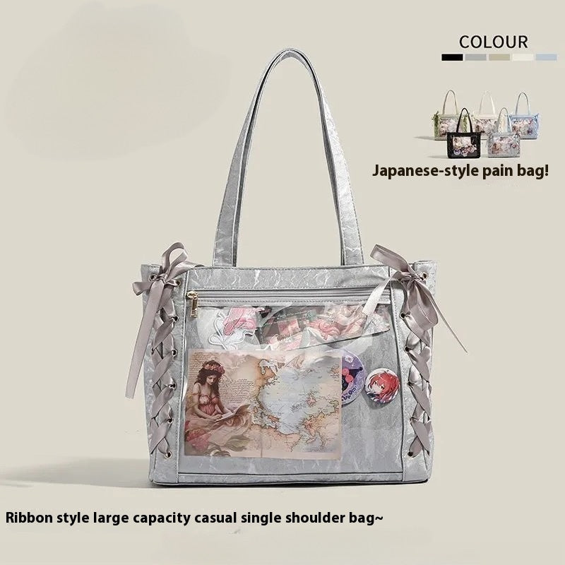 Corset Bow Ita Bag - Transparent Pocket Tote