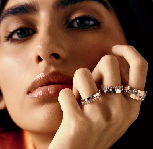 Honeycomb Diamond Ring