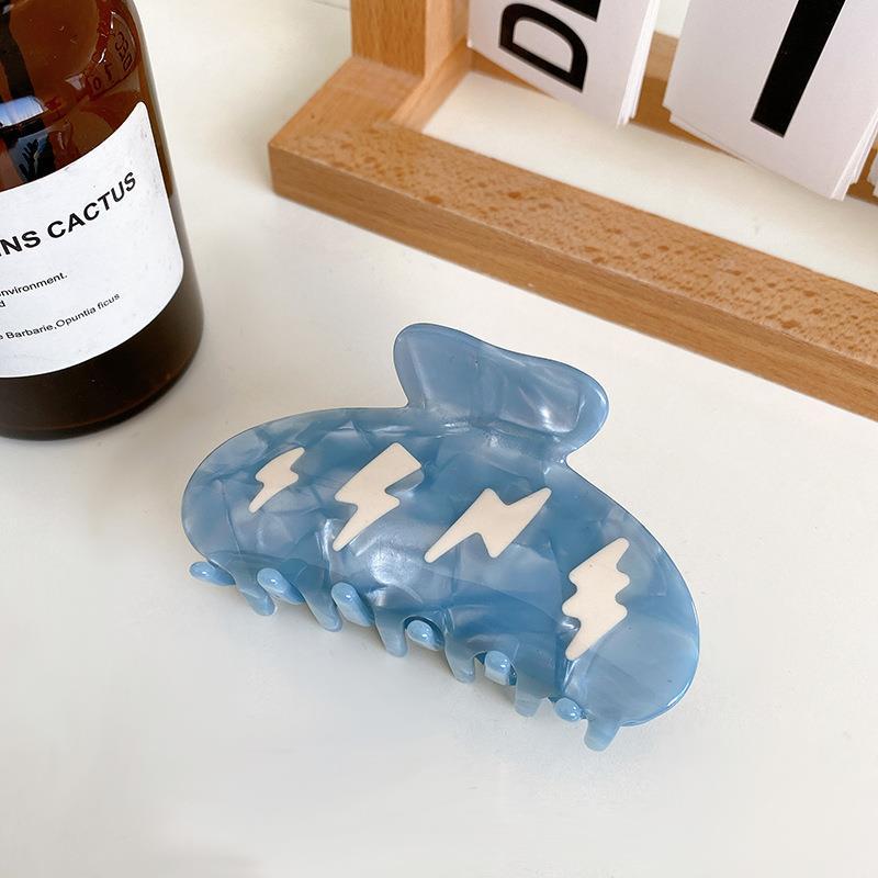 Blue Sky Cloud & Lightning Claw Clip