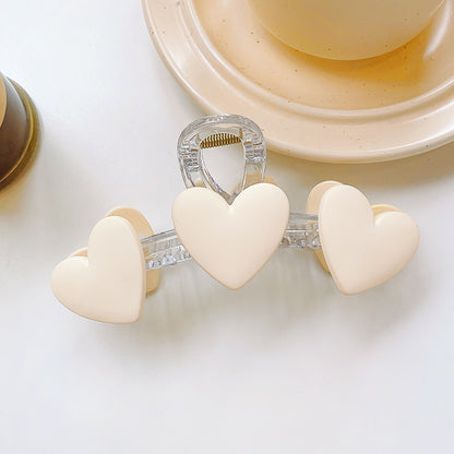 Triple Hearts Hair Claw Clip - Colorful