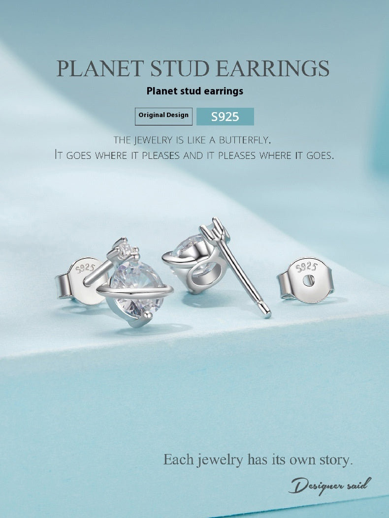 Planet Zircon Earrings - S925 Sterling Silver